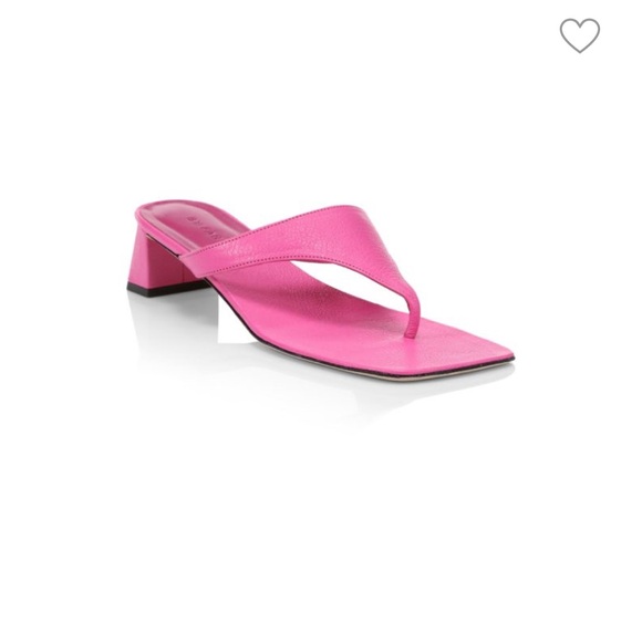BY FAR Shawn Leather Thong Sandals in Hot Pink Size 38 - Picture 2 of 9